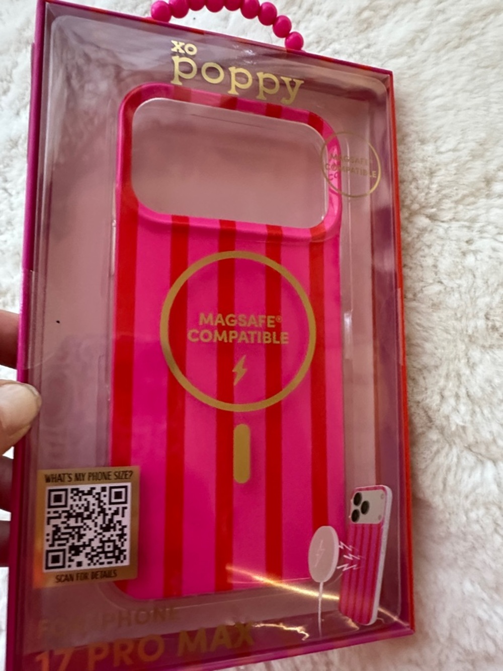 Xo poppy red and pink iphone 17 pro max case